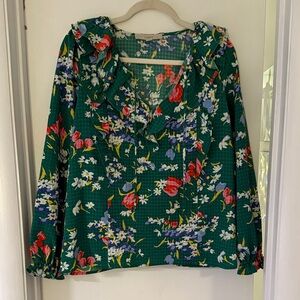LOFT Floral Green Women's Top